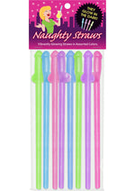 Load image into Gallery viewer, Glowing Naughty Straws - Assorted Colors/Glow In The Dark - 8 Per Pack

