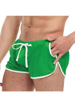 Load image into Gallery viewer, Goal Line Side Split Mesh Booty Shorts - Blue/Green - Large/XLarge