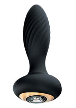 Load image into Gallery viewer, Goddess Diamond Vibrating Rechargeable Silicone Plug - Black