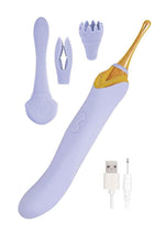 Load image into Gallery viewer, Goddess Lavender Elegance Rechargeable Silicone Dual End Massager