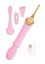 Load image into Gallery viewer, Goddess Pink Elegance Rechargeable Silicone Duel End Massager