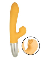 Load image into Gallery viewer, Goddess Tapping Thruster Rechargeable Silicone Vibrator with Clitoral Stimulator
