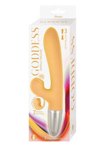 Load image into Gallery viewer, Goddess Tapping Thruster Rechargeable Silicone Vibrator with Clitoral Stimulator - Yellow
