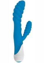 Load image into Gallery viewer, Gossip Diana 20x Rippled Silicone Rabbit Vibrator - Blue
