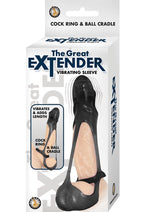 Load image into Gallery viewer, Great Extender Vibrating Sleeve Cock Ring and Ball Cradle - Black

