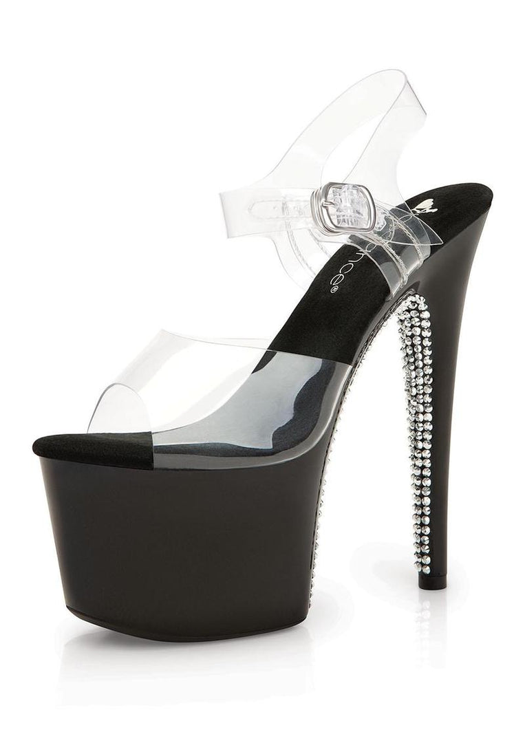 Half Rhinestone Platform Sandal - Size 9