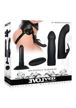 Load image into Gallery viewer, Heavenly Harness Kit Rechargeable Silicone Vibrator with Remote Control - Black
