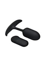 Load image into Gallery viewer, Heavy Hitters Vibrating Weighted Silicone Anal Plug - Black - Medium
