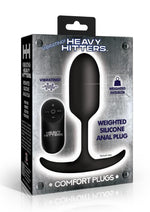Load image into Gallery viewer, Heavy Hitters Vibrating Weighted Silicone Anal Plug - Black - Medium