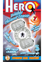 Load image into Gallery viewer, Hero Double Pleaser Teaser Vibrating Cock Ring - Clear
