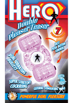 Load image into Gallery viewer, Hero Double Pleaser Teaser Vibrating Cock Ring - Purple
