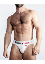 Load image into Gallery viewer, Hunker Comfy Pouch Slider-Strap Jock - White Snow - XXLarge