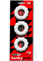 Load image into Gallery viewer, Hunkyjunk Huj Cockrings - White/White Ice - 3 Pack
