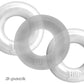 Hunkyjunk Huj3 Silicone C-Rings - Clear/White/White Ice - 3 Pack