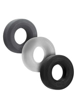 Load image into Gallery viewer, Hunkyjunk Huj3 Silicone Cock Ring - Assorted Colors/Black/Clear/Gray - 3 Pack
