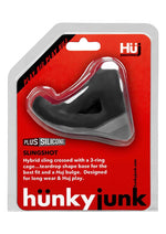 Load image into Gallery viewer, Hunkyjunk Slingshot Silicone 3 Ring Teardrop Cock Ring - Black
