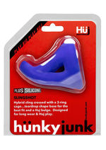 Load image into Gallery viewer, Hunkyjunk Slingshot Silicone 3 Ring Teardrop Cock Ring - Blue
