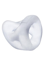 Load image into Gallery viewer, Hunkyjunk Slingshot Silicone 3 Ring Teardrop Cock Ring - Clear/Clear Ice
