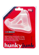 Load image into Gallery viewer, Hunkyjunk Slingshot Silicone 3 Ring Teardrop Cock Ring - Clear/Clear Ice
