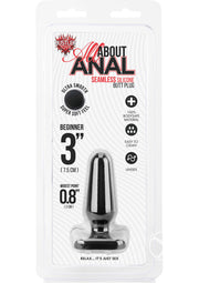 Hustler All About Anal Seamless Silicone Butt Plug - Black - 3in