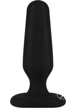 Load image into Gallery viewer, Hustler All About Anal Seamless Silicone Butt Plug - Black - 3in