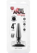 Load image into Gallery viewer, Hustler All About Anal Seamless Silicone Butt Plug - Black - 4in