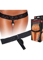 Load image into Gallery viewer, Hustler Toys Crotchless Stimulating Panties with Pearl Pleasure Beads - Black - Medium/Small
