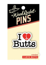 Load image into Gallery viewer, I Love Butts Enamel Pin - Black/Red/White
