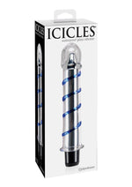 Load image into Gallery viewer, Icicles No. 20 Textured Glass Vibrator - Blue/Clear