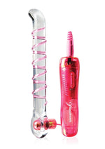 Load image into Gallery viewer, Icicles No. 4 Vibrating Glass G-Spot Wand with Remote Control - Clear/Pink