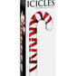 Icicles No 59 Candy Cane Glass Massager - Clear/Red