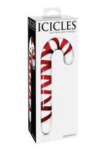 Load image into Gallery viewer, Icicles No 59 Candy Cane Glass Massager - Clear/Red