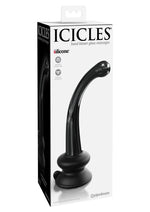 Load image into Gallery viewer, Icicles No. 87 Glass G-Spot Wand with Bendable Silicone Suction Cup - Black
