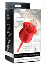 Load image into Gallery viewer, Inmi Bloomgasm Sucking and Vibrating Rose Silicone Rechargeable Clit Stimulator - Red
