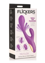 Load image into Gallery viewer, Inmi Tri-Flick Flicking Rechargeable Silicone Rabbit Vibrator - Purple
