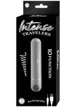 Load image into Gallery viewer, Intense Travelers Aluminum Rechargeable Vibrator - Metal/Silver
