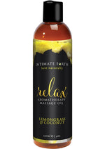 Load image into Gallery viewer, Intimate Earth Relax Aromatherapy Massage Oil Lemongrass and Coconut - 4oz

