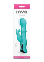 Load image into Gallery viewer, Inya Cyberluxe Rechargeable Silicone Rabbit Vibrator - Aqua/Blue
