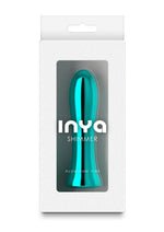 Load image into Gallery viewer, Inya Shimmer Rechargeable Steel Vibrator - Metal/Teal

