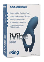 Load image into Gallery viewer, iVibe Select iRing Rechargeable Silicone Vibrating Cock Ring - Marine - Blue
