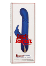 Load image into Gallery viewer, Jack Rabbit Signature Heated Silicone Thrusting G Rabbit Rechargeable Vibrator - Blue
