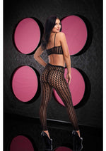 Load image into Gallery viewer, Jacquard Crop Top and Pants - Black - One Size - Set
