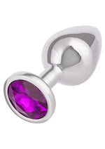 Load image into Gallery viewer, Jewel Amethyst Aluminum Anal Plug - Metal/Purple - Large