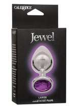 Load image into Gallery viewer, Jewel Amethyst Aluminum Anal Plug - Metal/Purple - Large