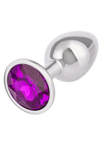 Load image into Gallery viewer, Jewel Amethyst Aluminum Anal Plug - Metal/Purple - Small