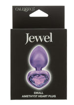 Load image into Gallery viewer, Jewel Amethyst Heart Anal Plug - Purple - Small