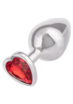 Load image into Gallery viewer, Jewel Ruby Heart Aluminum Anal Plug - Metal/Red - Large