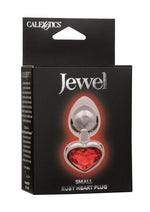Load image into Gallery viewer, Jewel Ruby Heart Aluminum Anal Plug - Metal/Red - Small
