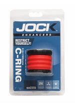 Load image into Gallery viewer, Jock 2-In-1 Silicone Cock Ring - Black/Red
