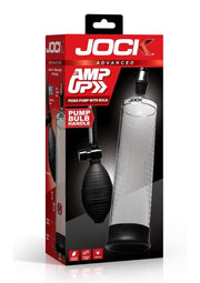 Jock Amp Up Penis Pump with Bulb - Black/Clear